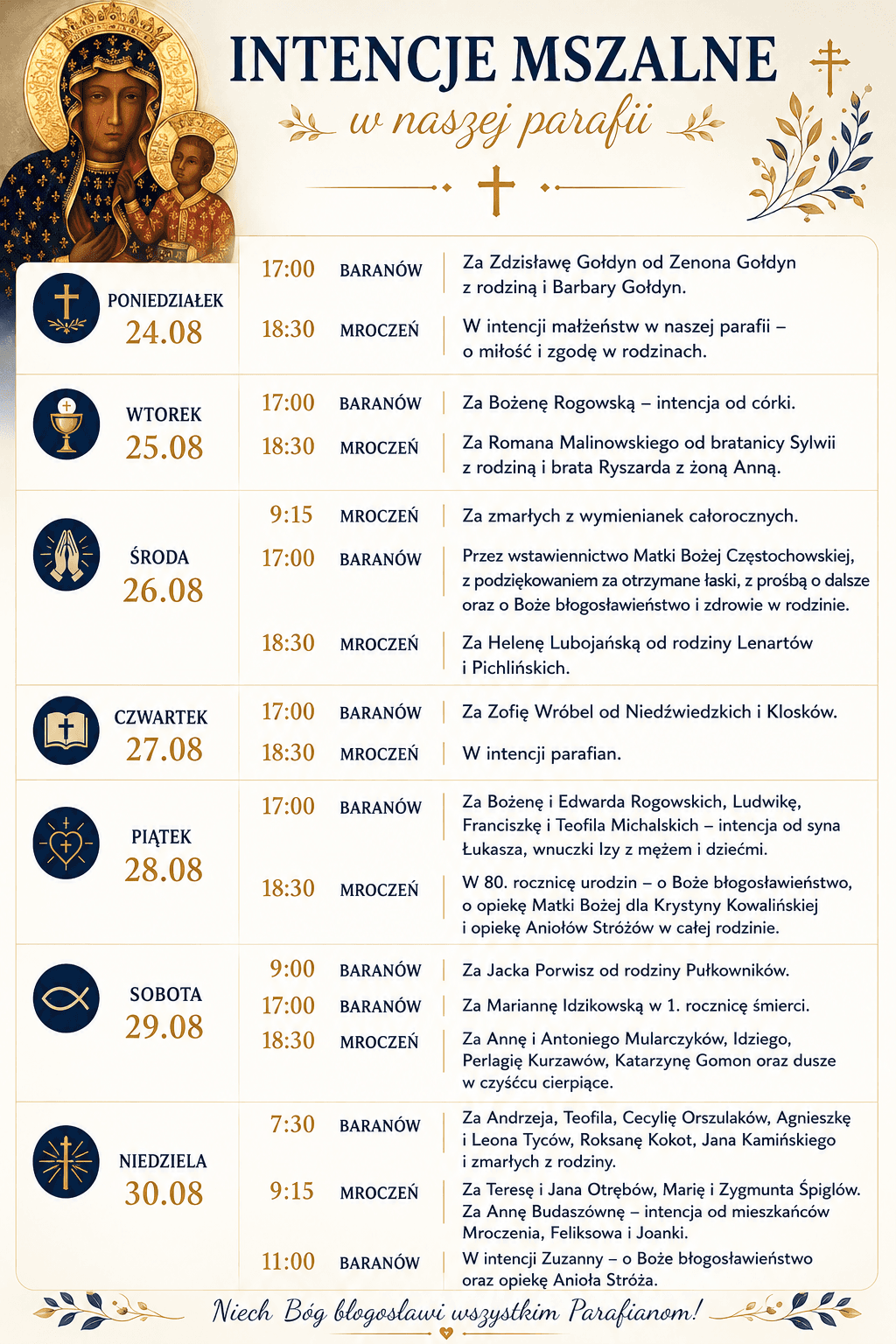 Ogłoszenia Parafialne i Intencje 23.08.2026, zdjęcie 1